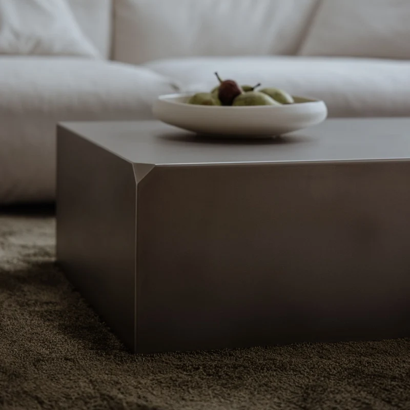 Table basse en acier inoxydable 100x63cm Raw - Metallbude