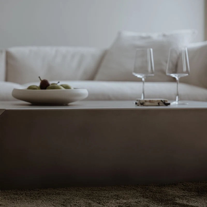 Table basse en acier inoxydable 100x63cm Raw - Metallbude