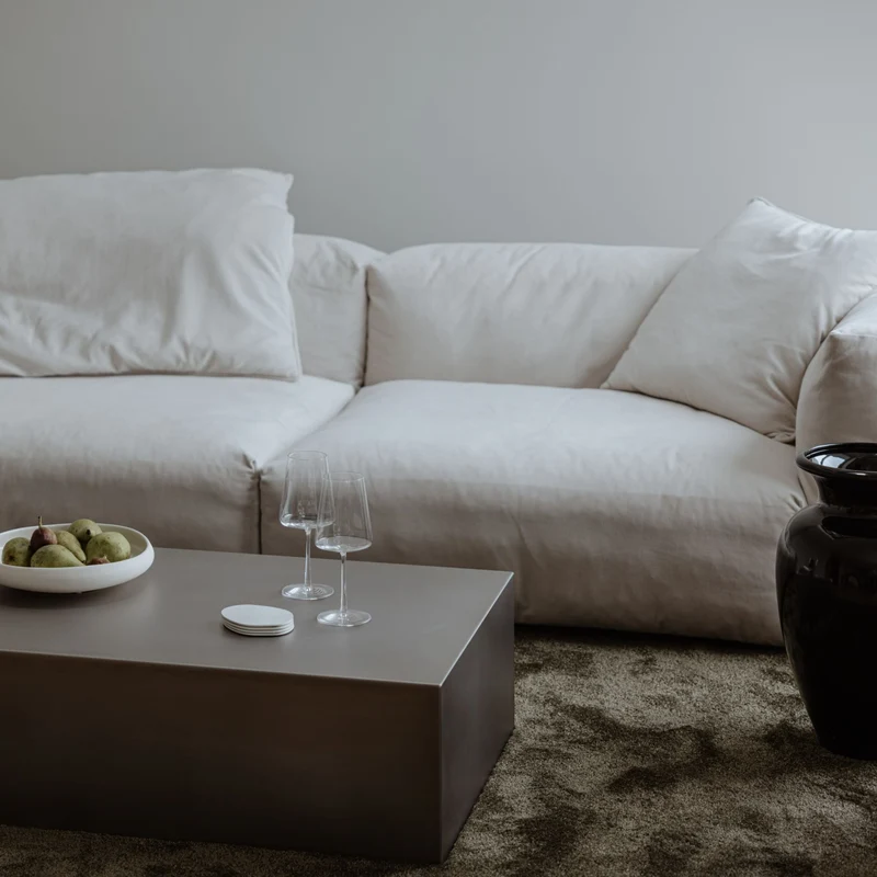 Table basse en acier inoxydable 100x63cm Raw - Metallbude