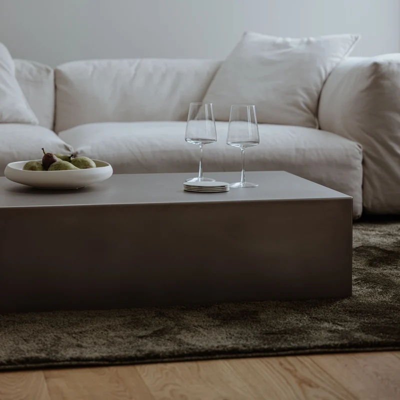 Table basse en acier inoxydable 100x63cm Raw - Metallbude