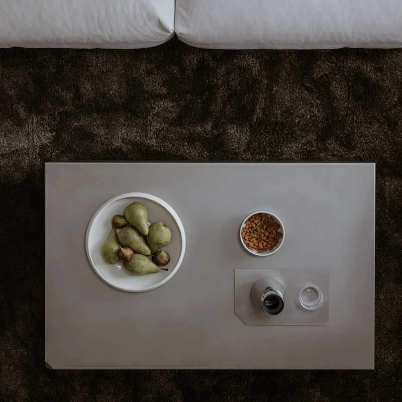 Table basse en acier inoxydable 100x63cm Raw - Metallbude