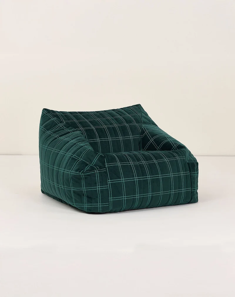 Nobodinoz Sitzsack-Sessel Chelsea Eco-Velvet Kindergrösse Olive