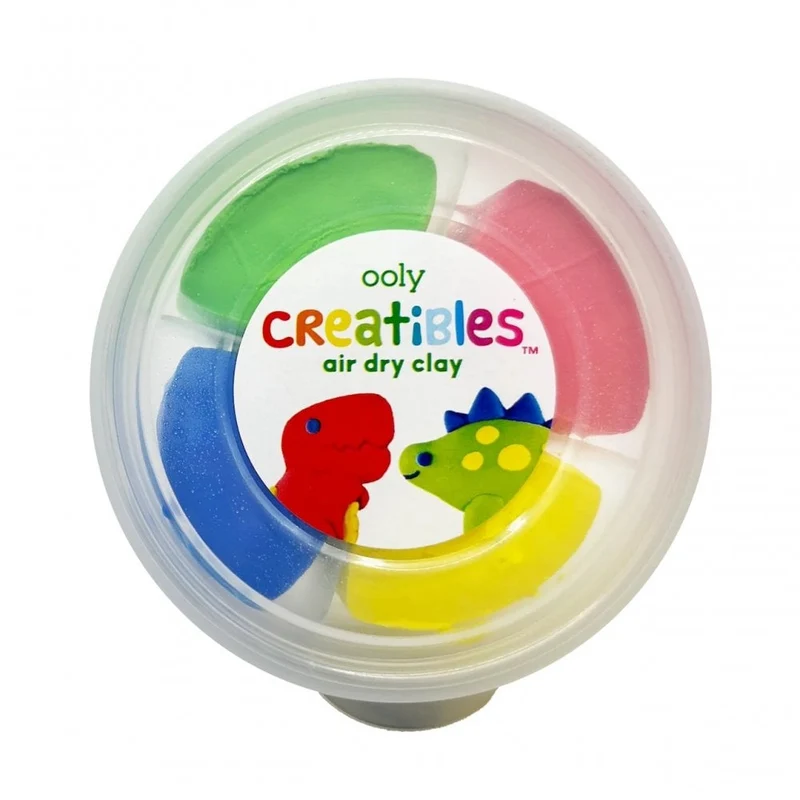 CREATIBLES DIY AIR DRY CLAY KIT 4 PIECE SET - DINO (6 YEARS+)