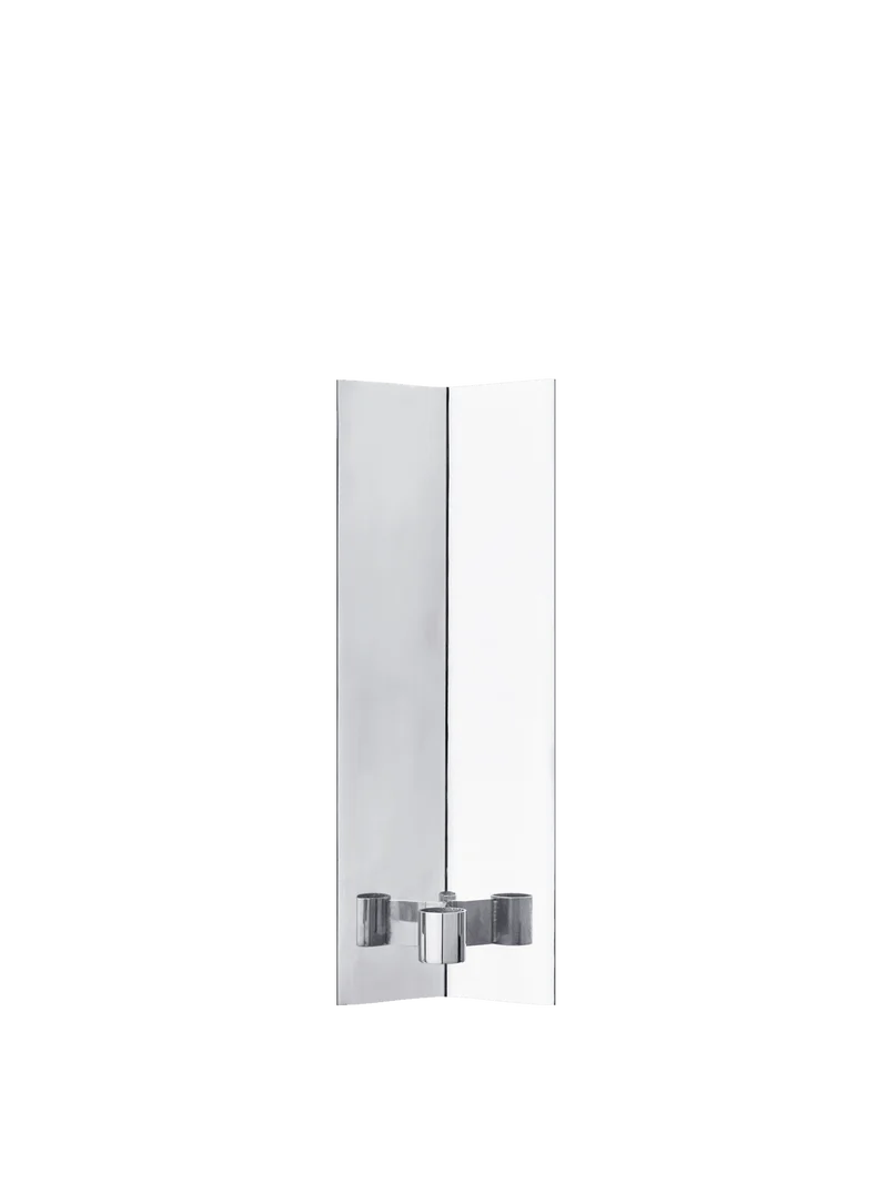 Bougeoir mural en acier inoxydable et miroir poli Eddy - Ferm Living