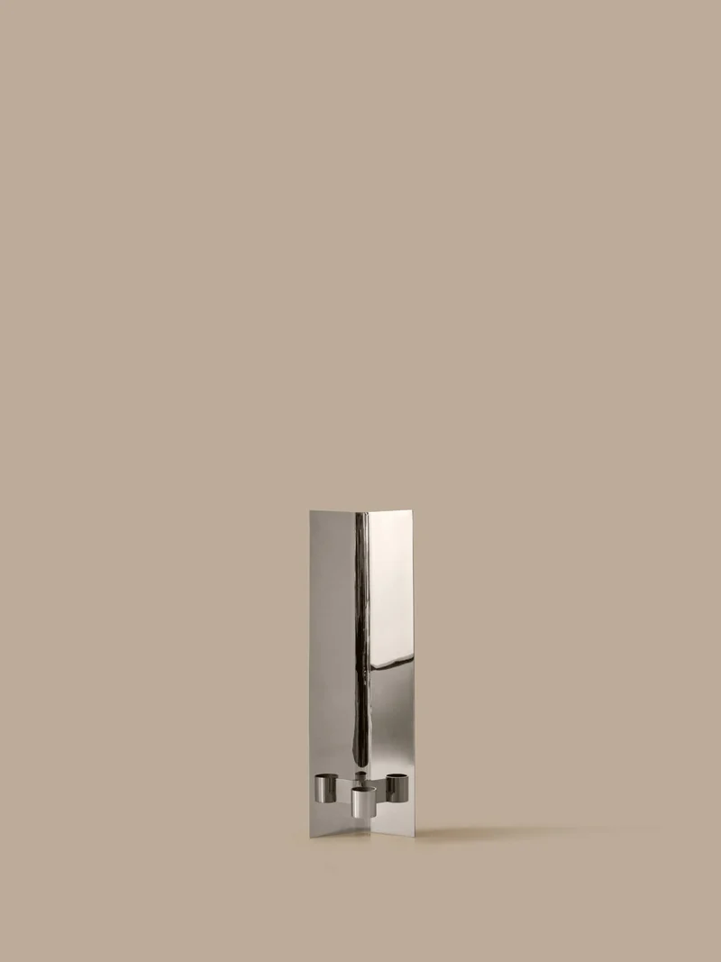 Bougeoir mural en acier inoxydable et miroir poli Eddy - Ferm Living