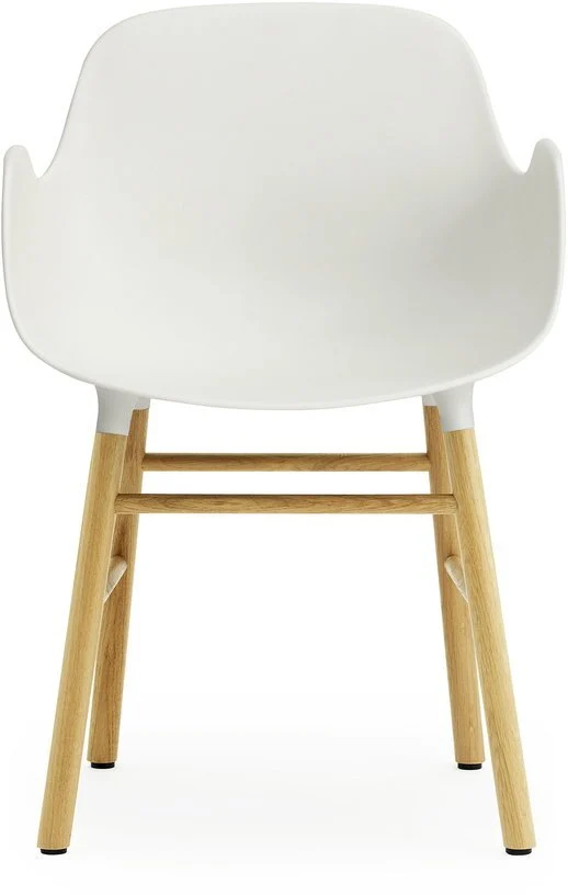 Chaise avec accoudoirs en chêne naturel et pp blanc Form - Normann Copenhagen