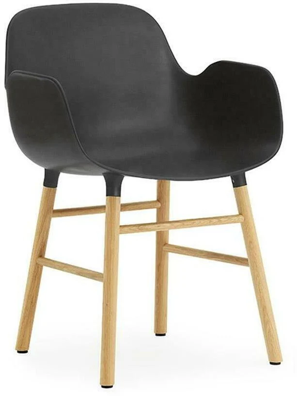 Chaise avec accoudoirs en chêne naturel et pp noir Form - Normann Copenhagen