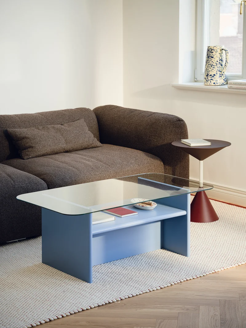 Table basse rectangulaire en bois bleu 110x63 cm Tovo - noo.ma