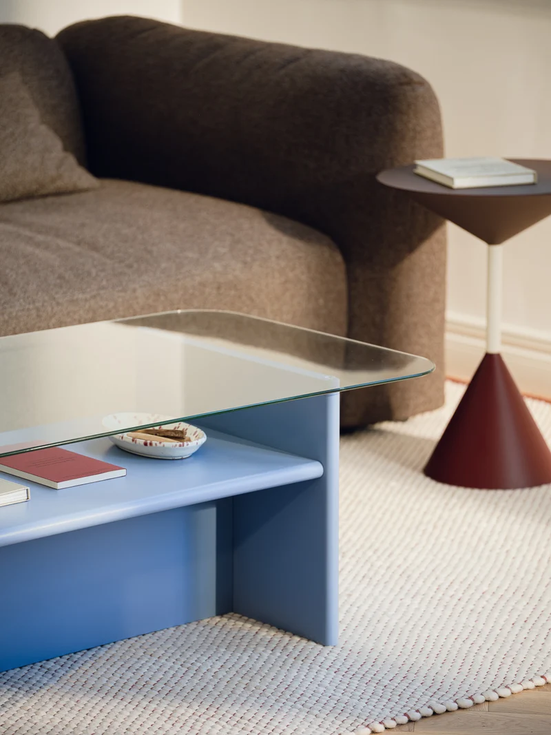 Table basse rectangulaire en bois bleu 110x63 cm Tovo - noo.ma