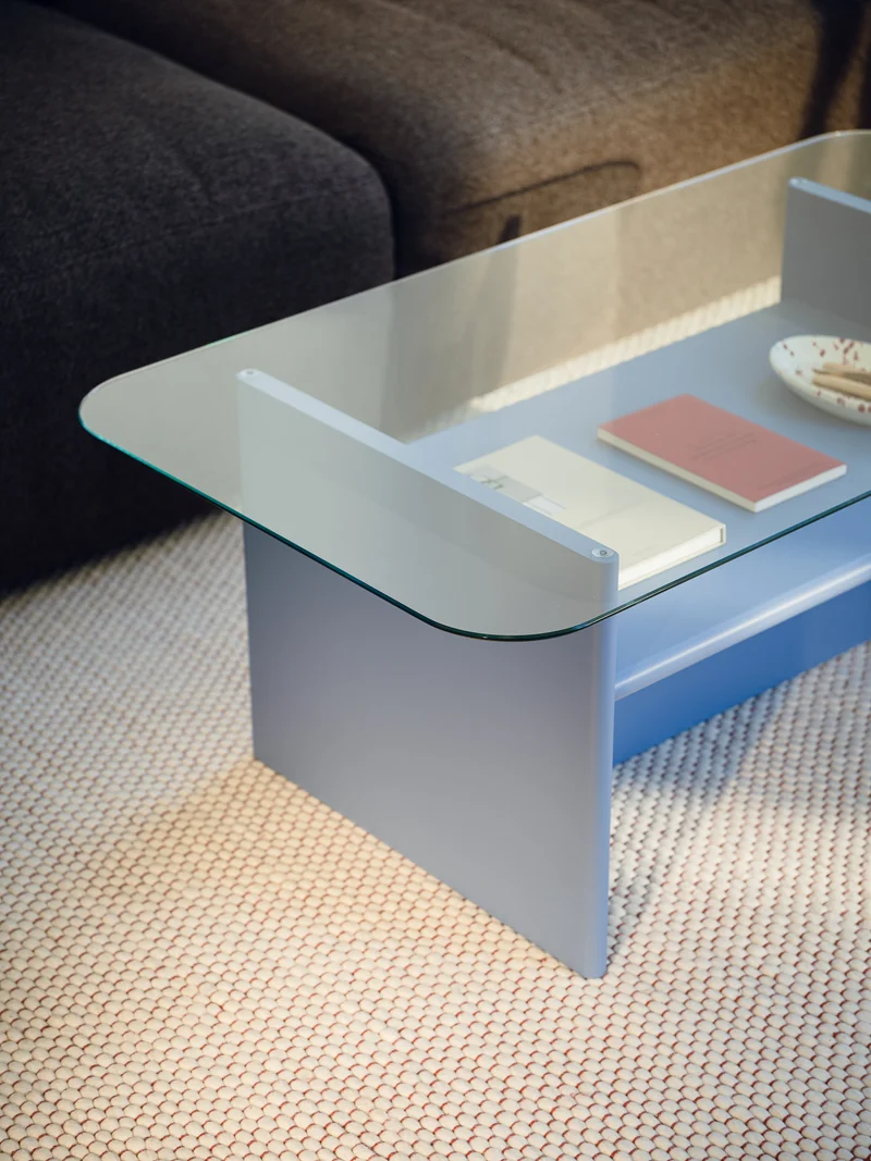 Table basse rectangulaire en bois bleu 110x63 cm Tovo - noo.ma