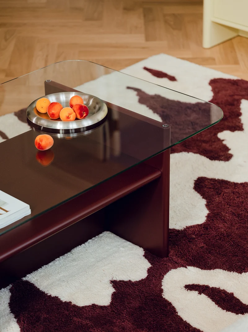 Table basse rectangulaire en bois bordeaux 110x63 cm Tovo - noo.ma