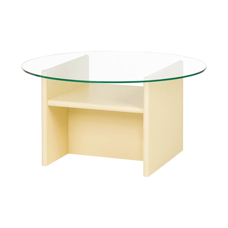 Table basse ronde en bois jaune 85 cm Tovo - noo.ma