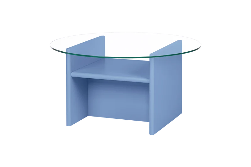 Table basse ronde en bois bleu 85 cm Tovo - noo.ma