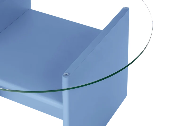 Table basse ronde en bois bleu 85 cm Tovo - noo.ma