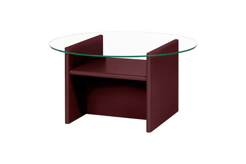 Table basse ronde en bois bordeaux 85 cm Tovo - noo.ma