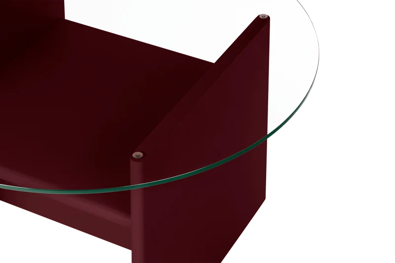 Table basse ronde en bois bordeaux 85 cm Tovo - noo.ma