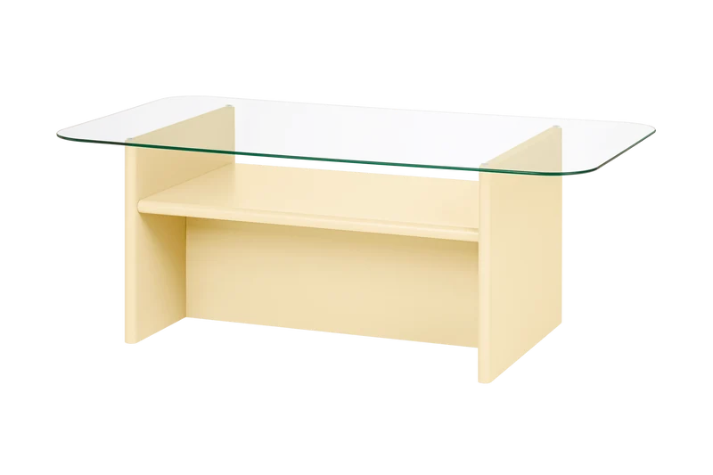 Table basse rectangulaire en bois jaune 110x63 cm Tovo - noo.ma