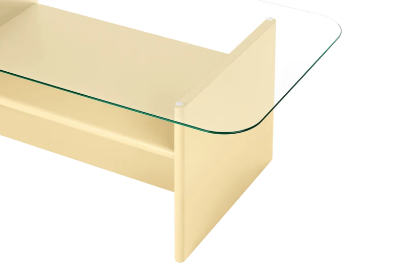 Table basse rectangulaire en bois jaune 110x63 cm Tovo - noo.ma