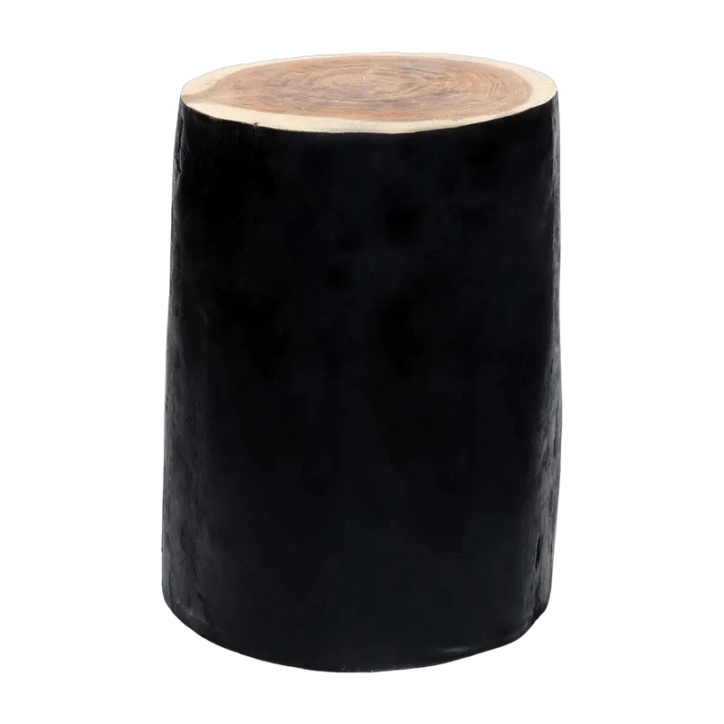 Tabouret noir naturel Tribe - Bazar Bizar