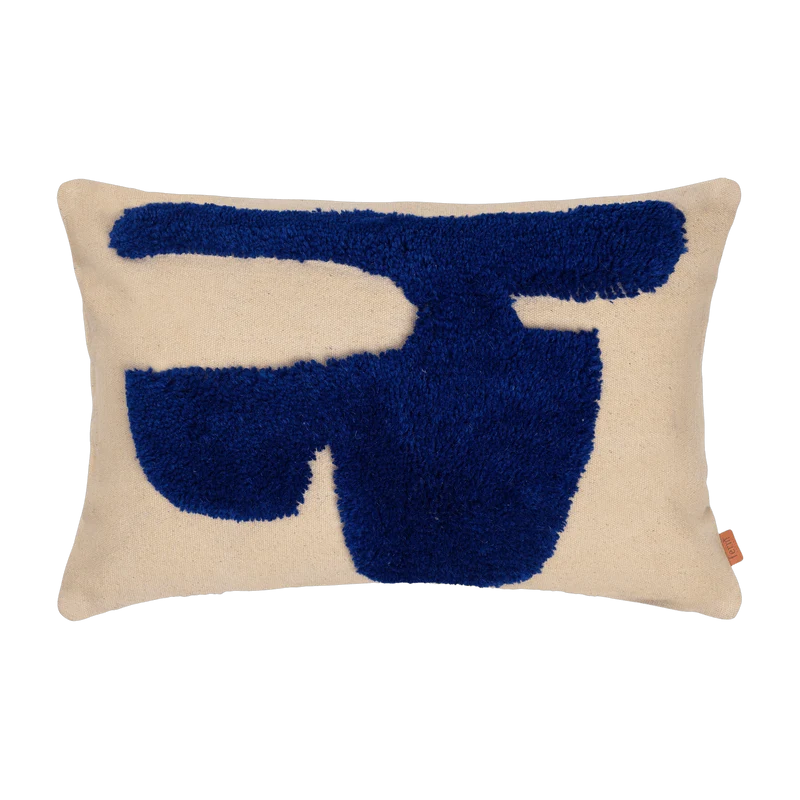 Coussin rectangulaire sable et bleu Lay - Ferm Living
