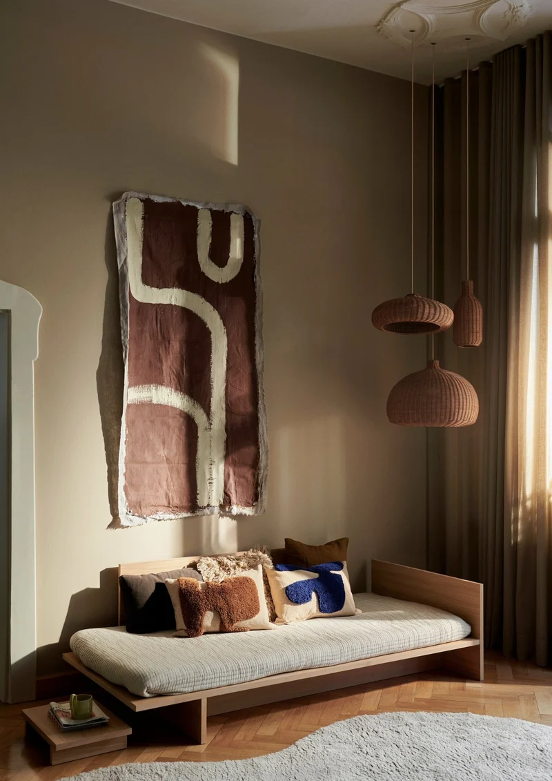 Coussin rectangulaire sable et sucre d'orge Lay - Ferm Living