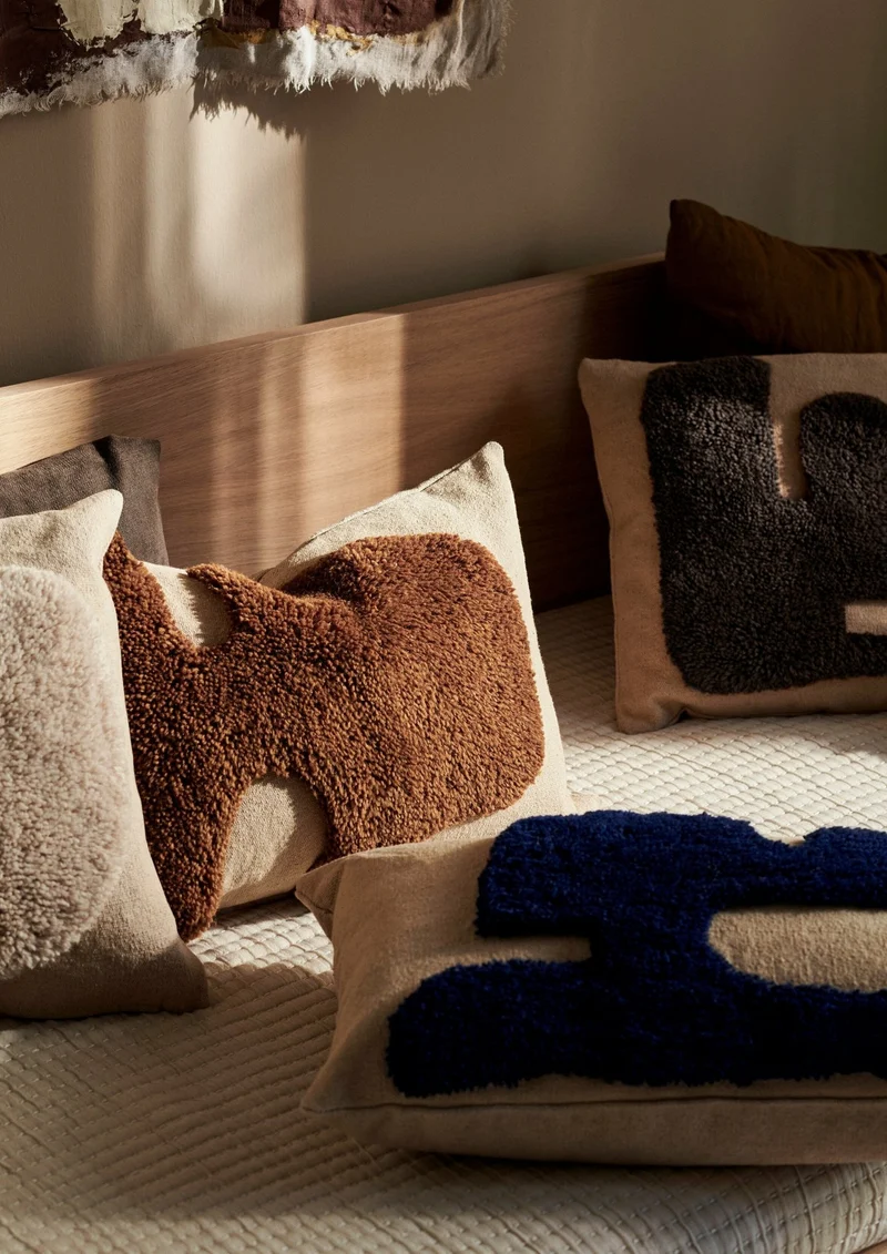 Coussin rectangulaire sable et sucre d'orge Lay - Ferm Living