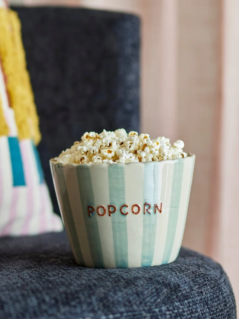 Bol rond à popcorn en grès à rayures et pois 17,5x13,5 cm 1900 ml Chip - Bloomingville