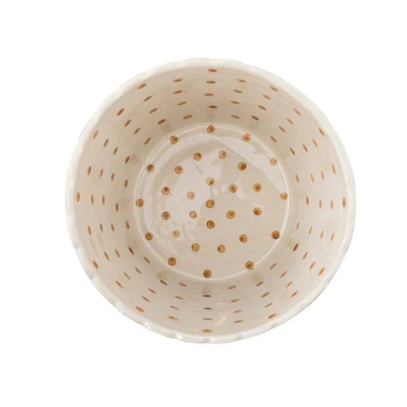 Bol rond à popcorn en grès à rayures et pois 17,5x13,5 cm 1900 ml Chip - Bloomingville