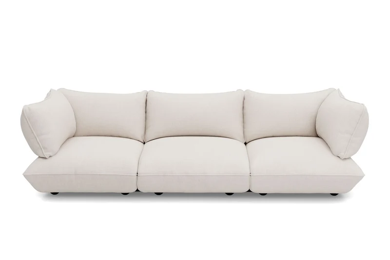 Canapé 4 places en polyester recyclé crème 301x108x90 cm Sumo Bouclé - Fatboy