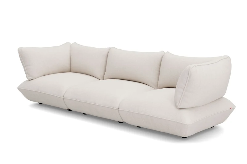 Canapé 4 places en polyester recyclé crème 301x108x90 cm Sumo Bouclé - Fatboy