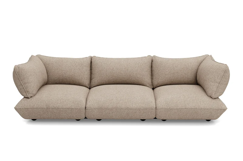Canapé 4 places en polyester recyclé marron 301x108x90 cm Sumo Bouclé - Fatboy
