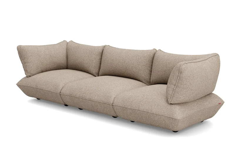 Canapé 4 places en polyester recyclé marron 301x108x90 cm Sumo Bouclé - Fatboy