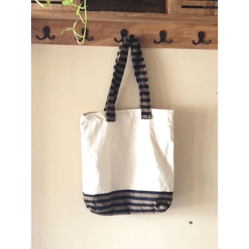 Upcycle Cotton Tote Bags Blue, Eco Friendly Grocery Bags, Shopping & Gym Bag