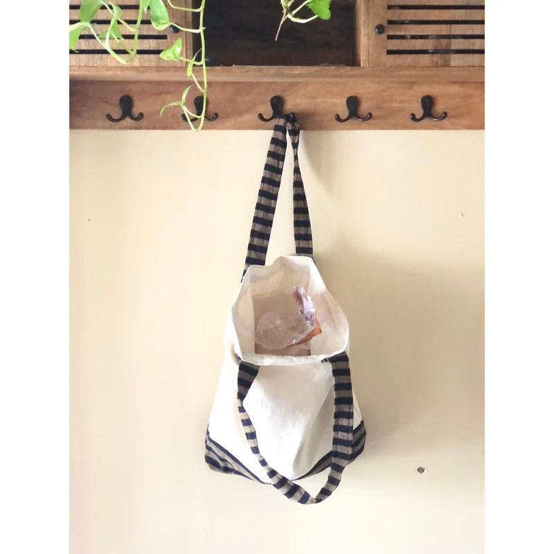 Upcycle Cotton Tote Bags Blue, Eco Friendly Grocery Bags, Shopping & Gym Bag