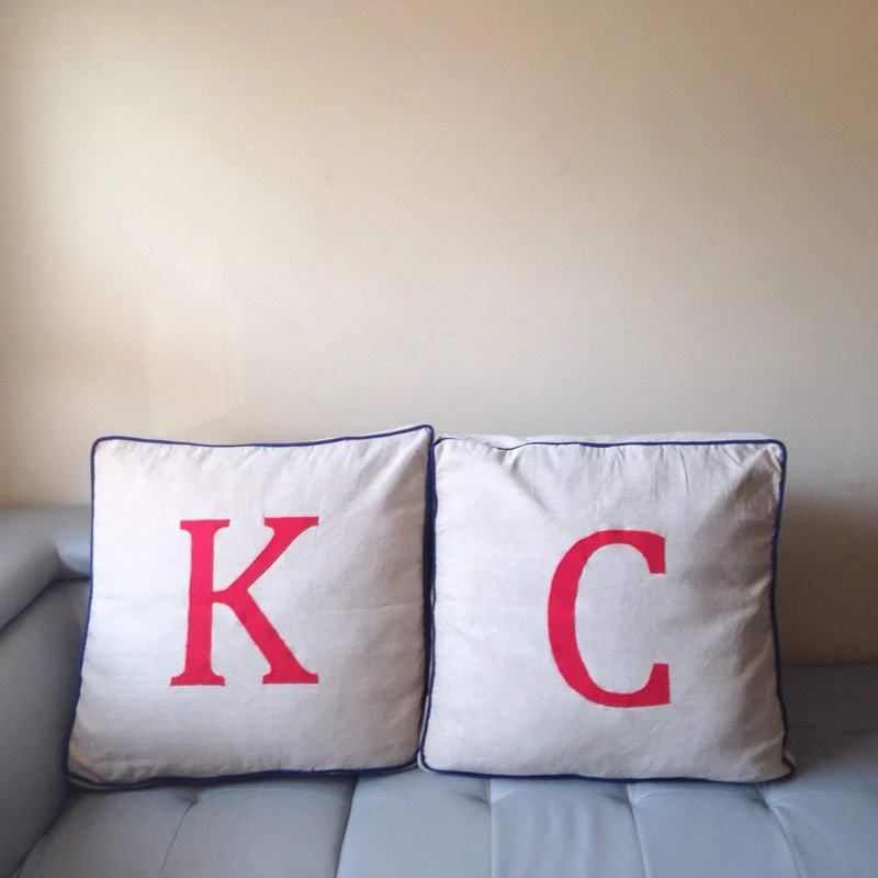 Box Edged Letter Pillows