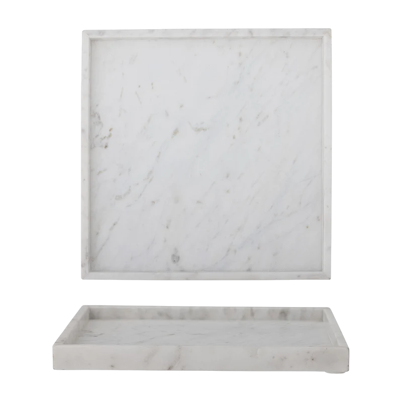 Plateau carré en marbre blanc 35x35cm Majsa - Bloomingville