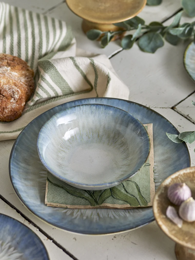 Calen Bowl Blue Stoneware - Bloomingville
