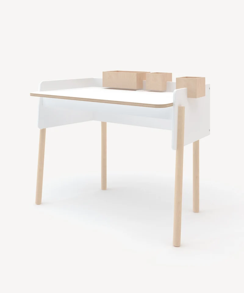 Oeuf NYC Brooklyn Schreibtisch, Weiss / Birke