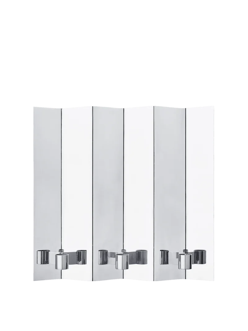Bougeoir mural 3 embouts en acier inoxydable et miroir poli Eddy - Ferm Living