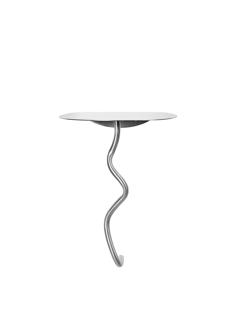Table d'appoint murale en acier inoxydable 30 x 25,1 x 43,5 cm Curvature - Ferm Living