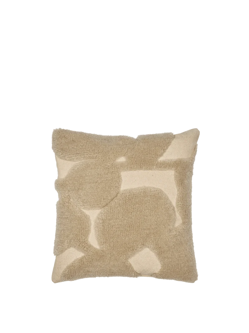 Coussin carré en laine tufté blanc et beige 50 x 50 cm Cilla - Ferm Living