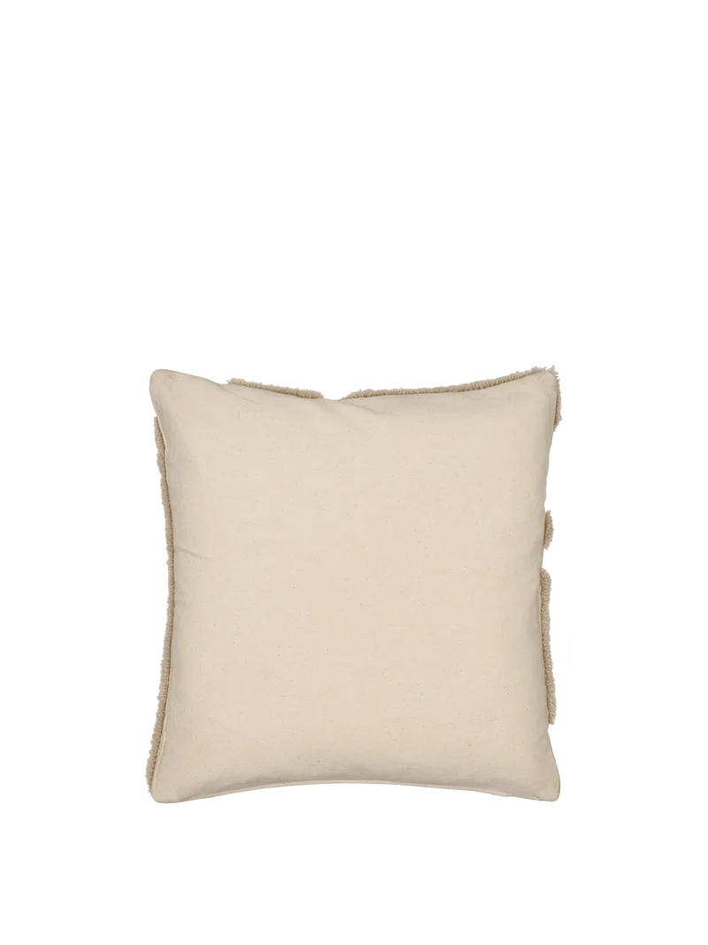 Coussin carré en laine tufté blanc et beige 50 x 50 cm Cilla - Ferm Living