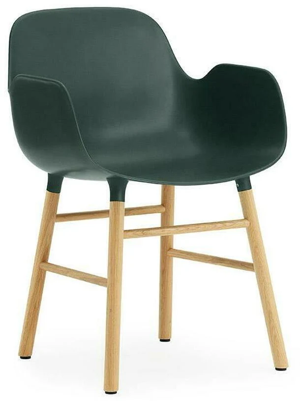 Chaise avec accoudoirs en chêne naturel et pp vert Form - Normann Copenhagen