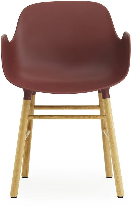 Chaise avec accoudoirs en chêne naturel et pp rouge Form - Normann Copenhagen