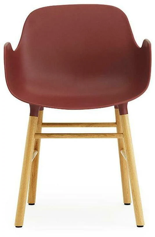 Chaise avec accoudoirs en chêne naturel et pp rouge Form - Normann Copenhagen