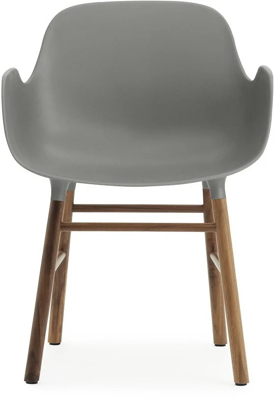 Chaise avec accoudoirs en noyer naturel et pp gris Form - Normann Copenhagen