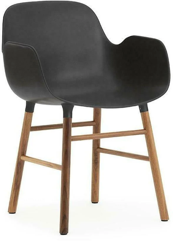 Chaise avec accoudoirs en noyer naturel et pp noir Form - Normann Copenhagen