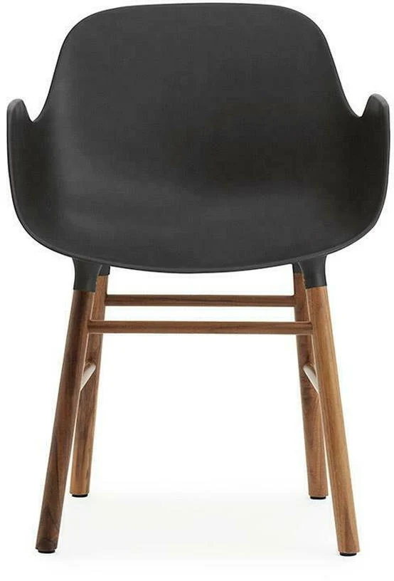 Chaise avec accoudoirs en noyer naturel et pp noir Form - Normann Copenhagen
