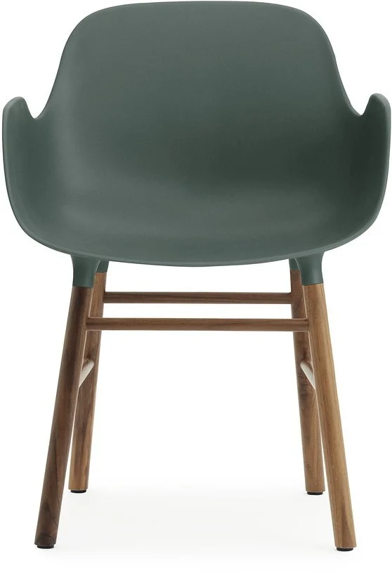 Chaise avec accoudoirs en noyer naturel et pp vert Form - Normann Copenhagen