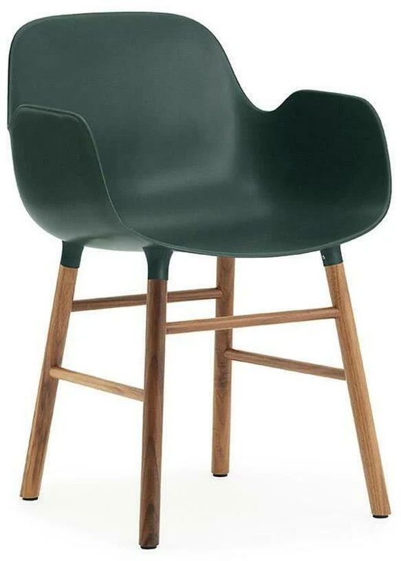 Chaise avec accoudoirs en noyer naturel et pp vert Form - Normann Copenhagen